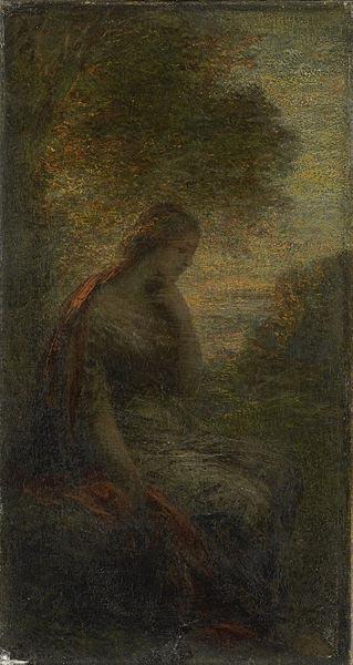 Henri Fantin-Latour Young Woman under a Tree at Sunset, Called oil painting image